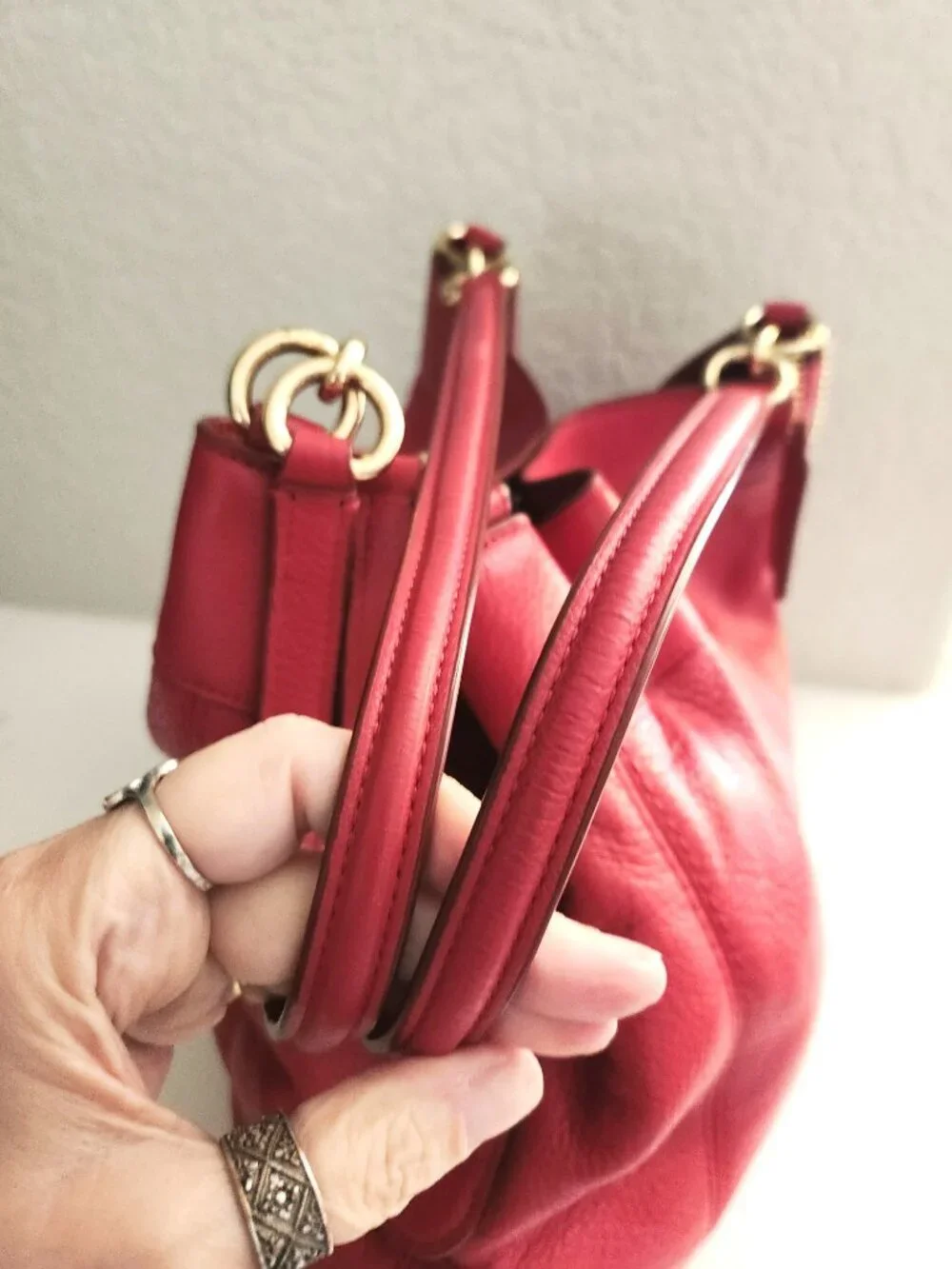Euc Coach Lexy Red Leather Shoulder Bag Purse